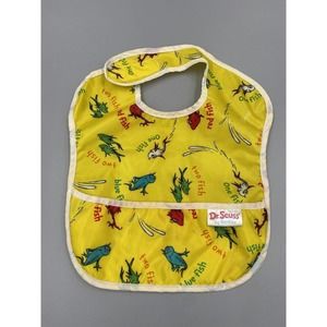Yellow Dr Suess Bib BUMPKINS Vinyl 1 Fish 2 Fish